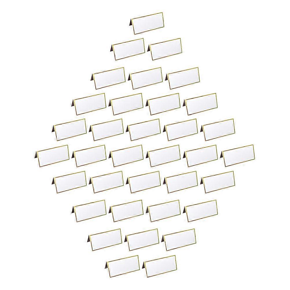 50pcs Elegant Gold Trim Reserved Cards Decorative Place Cards for Wedding Party Easy to Write Guest Name Signs Chic Table Accessories for Events