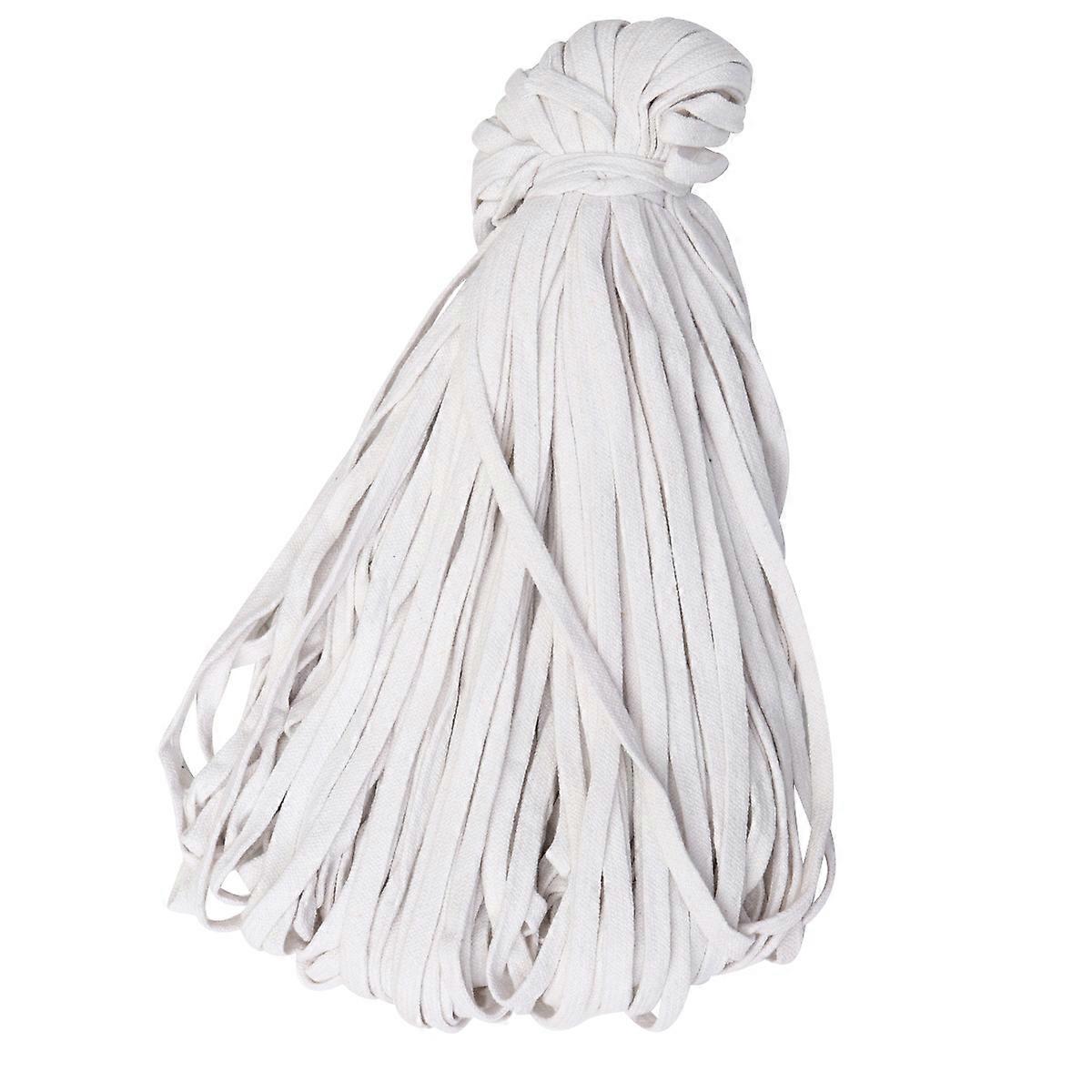 Diy Art Craft Cotton Rope Flat Hollow Braided Style White 8500x1x0.2cm 1 Roll