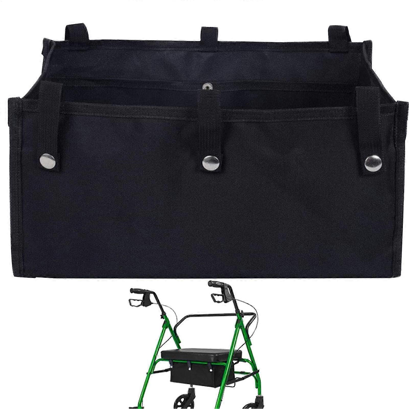 Rollator Seat Pocket Organizer, Durable Rollator Basket and Accessories Storage Storage Bag for Books, Shopping, and Transporting Essentials