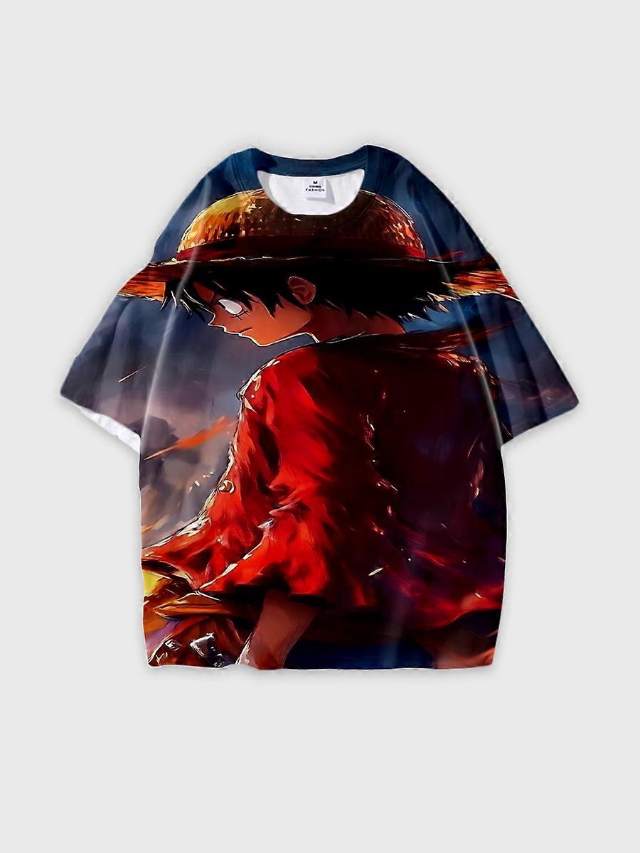 T-shirt round neck Role Pattern loose short sleeve B1311