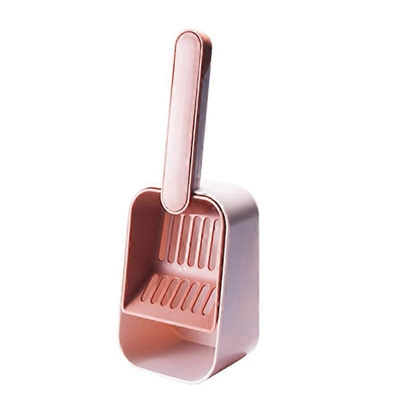 Standing Cat Litter Scoop with Holder, 2in1 Cat Litter Scoop with Waste Container, Pink Cat Litter Shovel with Handle for Cats