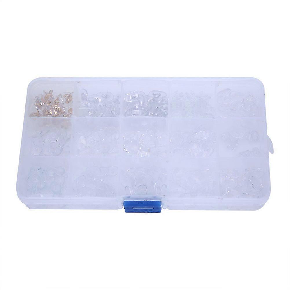 Silicone Nose Pads for Glasses - 300-Piece Set, 15 Styles, Soft Skin-Friendly, Easy to Clean, Storage Case, Universal Fit