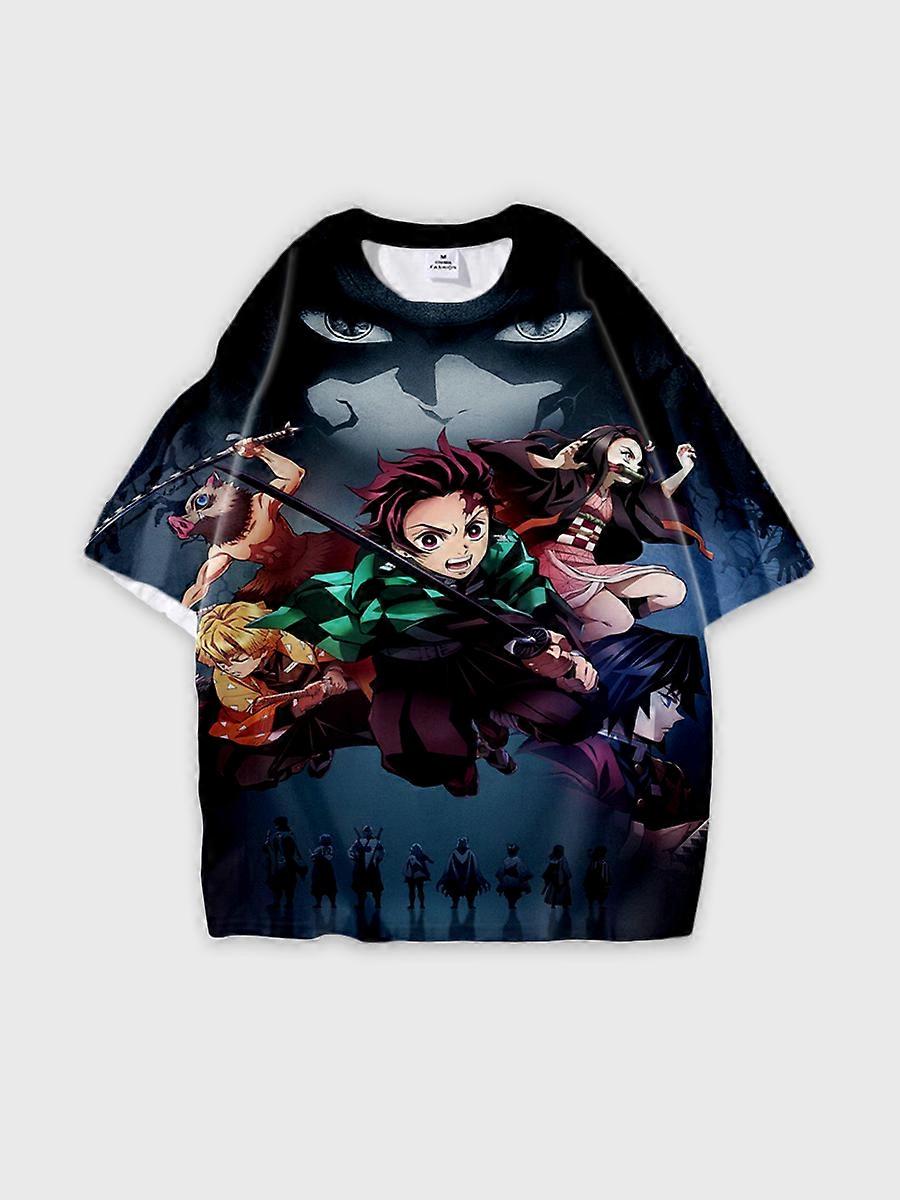 T-shirt round neck Character Pattern loose short sleeve P2755