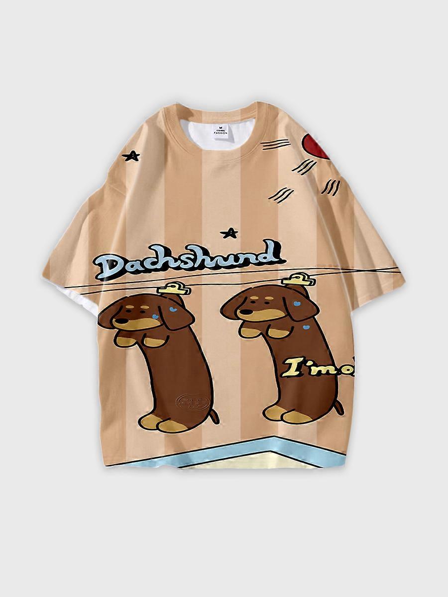 T-shirt round neck Pattern loose short sleeve P3029