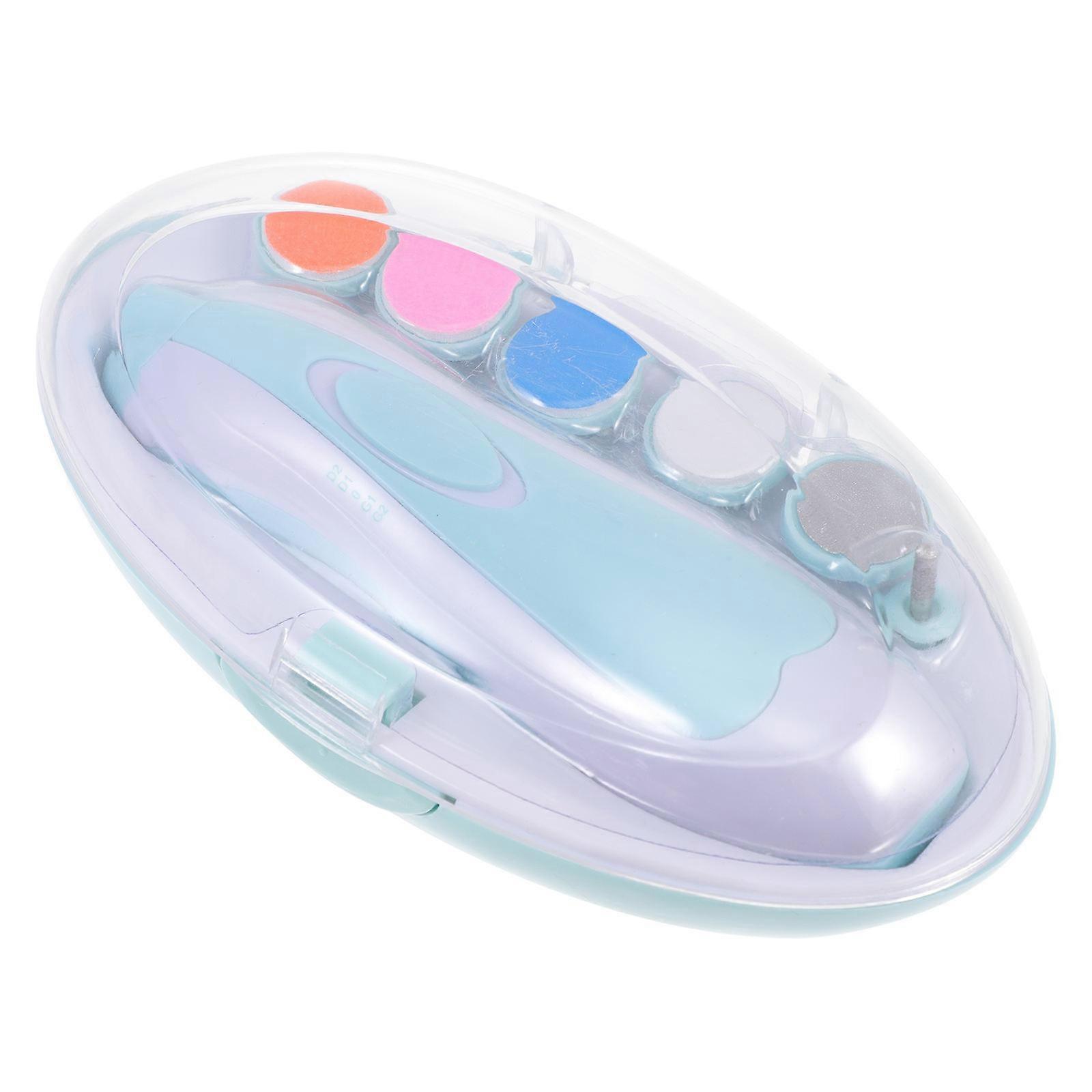 Nail Care Tool Designed For Baby Manicure With Injury Prevention Feature And Battery Powered Technology Blue 1 Set