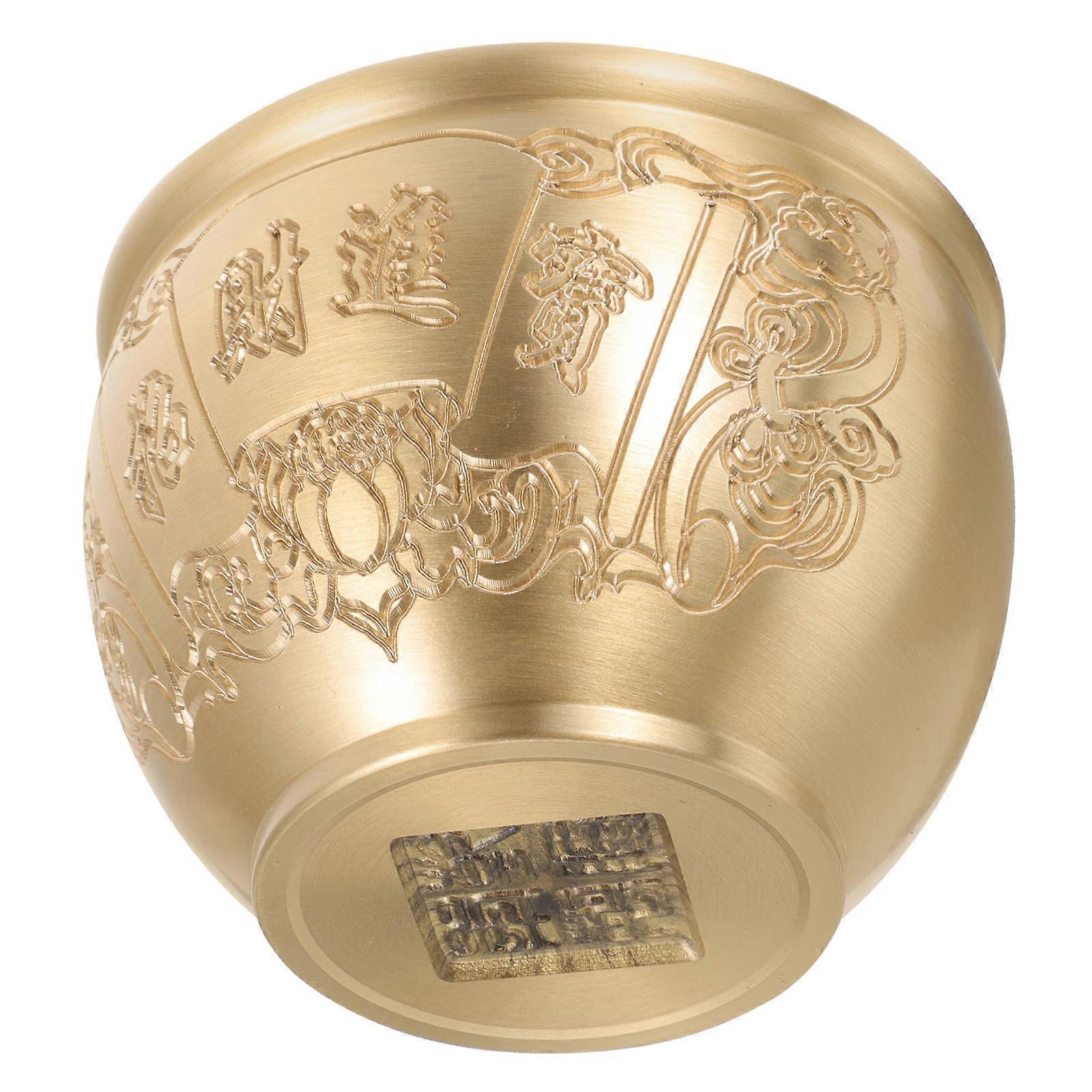 장식 구리 그릇 중국 보물 분지 장식 주택 소유자 3.73x3.73x2.75in 1Pcs