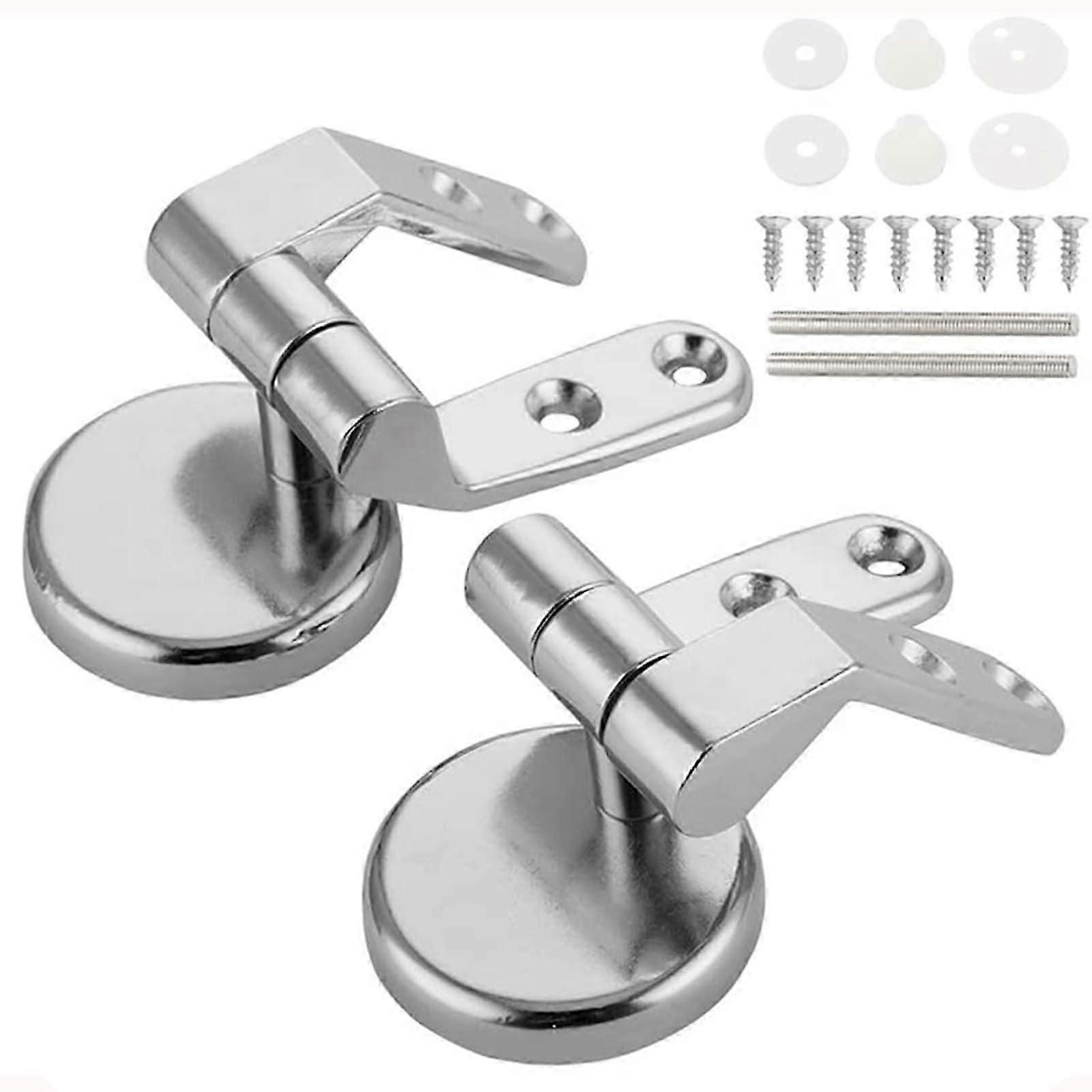 Universal Adjustable Replacement Chrome Toilet Seat Hinge Set Pair Ref: 9833