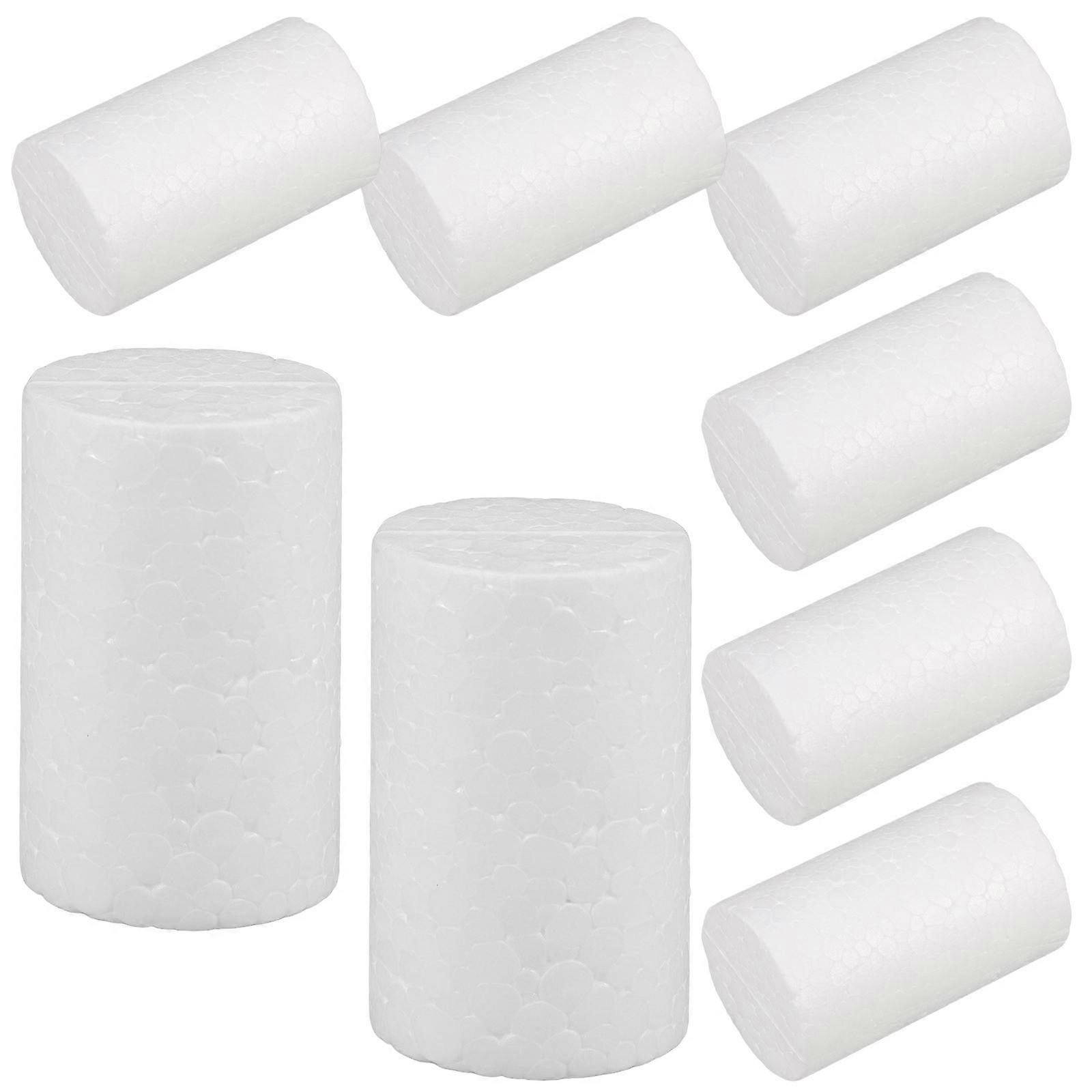 10Pcs White Foam Cylinders for Christmas Crafts Polystyrene Tubes for DIY Decorations Crafting and Modeling 5 x 3 CM