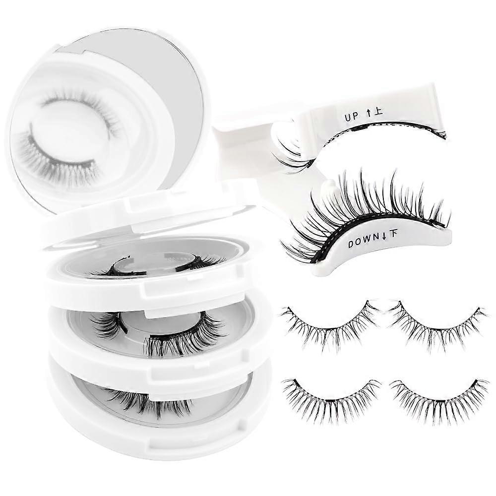 Natural Look 4 Pairs Magnetic Eyelashes Set with Applicator No Glue Required Set Reusable False Eyelashes Soft Waterproof Magnetic Eyelashes Eas