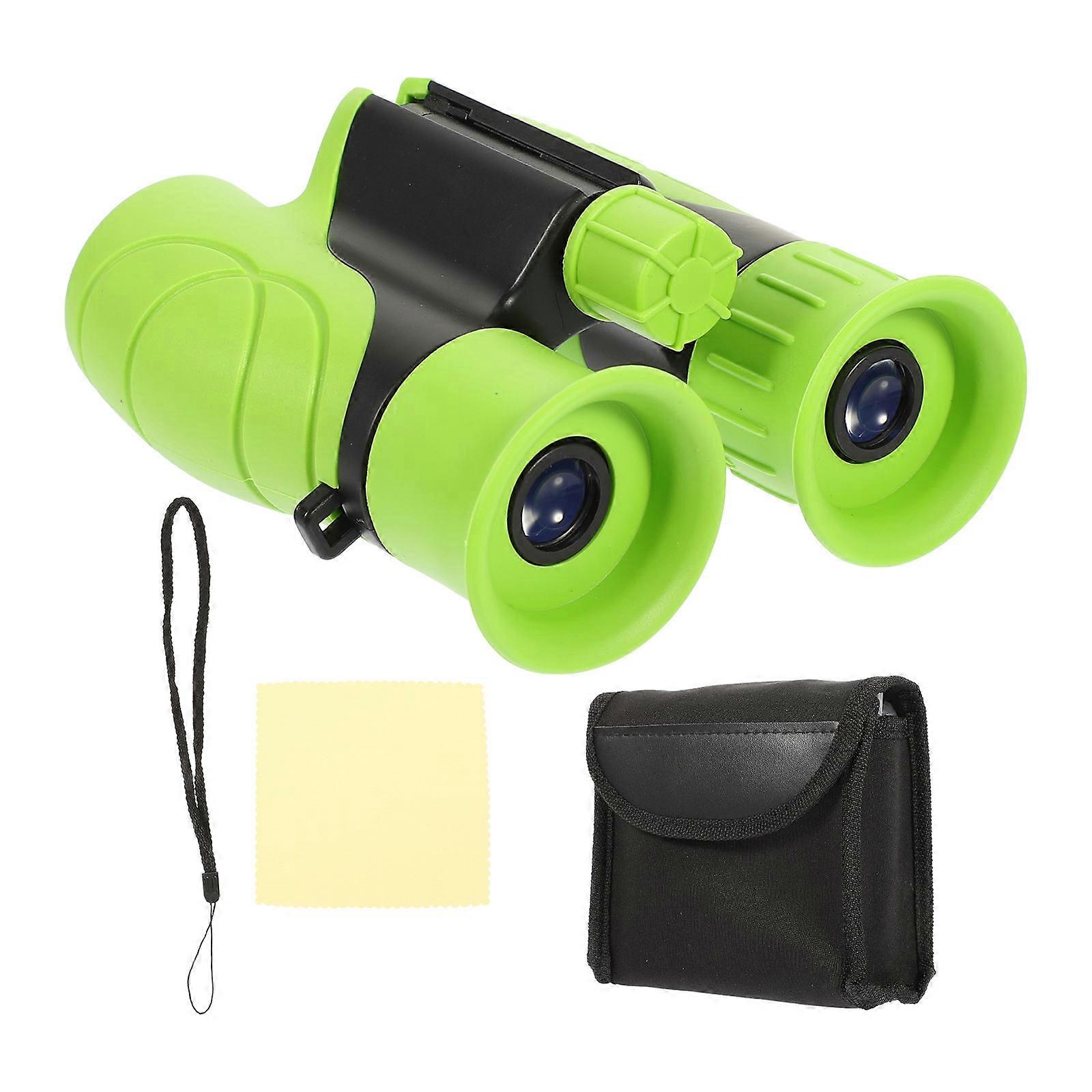 Green Toy Set Portable Kids Binoculars High-definition Telescope for Distant Observation