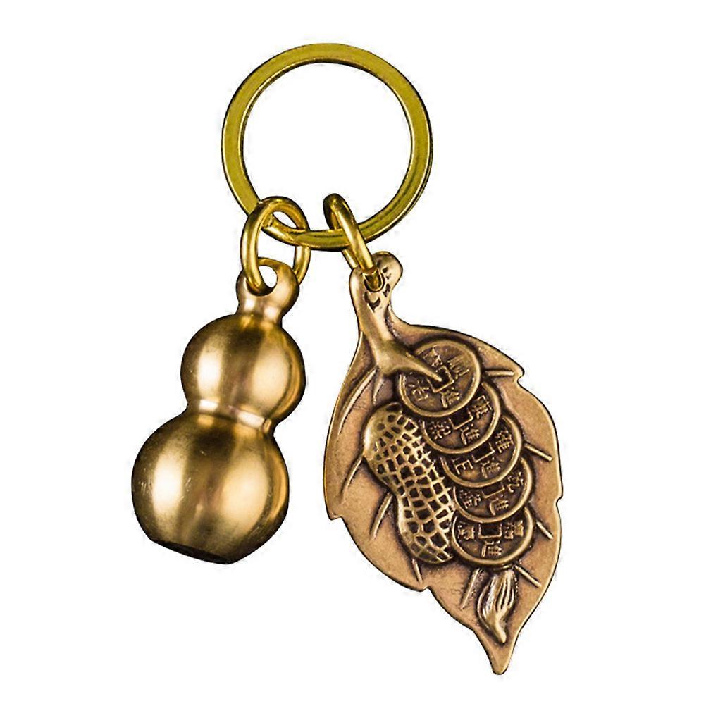 Gourd Keychain Leaf Charm Keyring Pendant Feng Shui Wu Lou Chinese Wealth Diy Keychain Making Findings