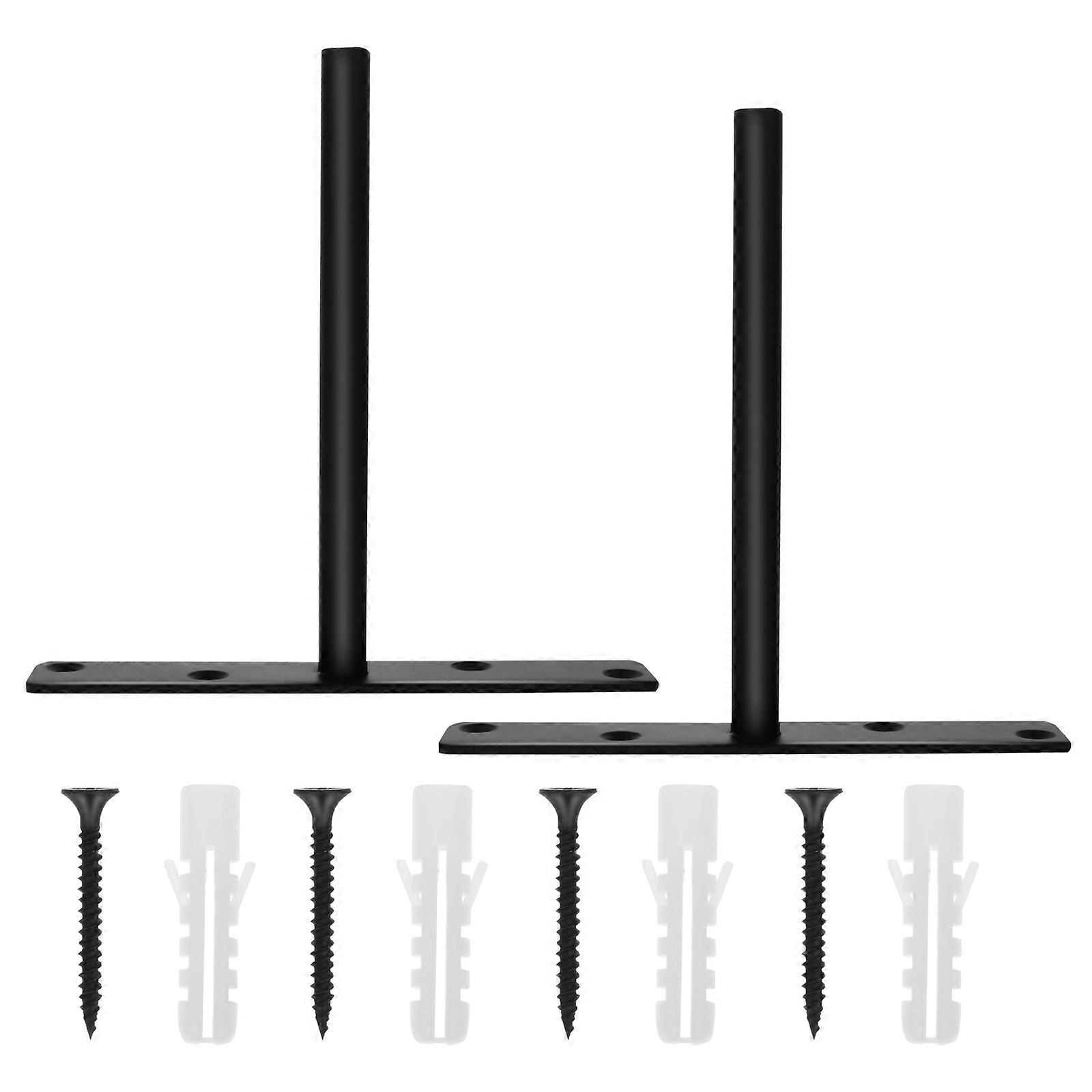 Invisible Heavy Duty T Brackets Wall Mounted Shelf Support Sturdy Iron Construction Easy Install for Home Office Floating Shelves