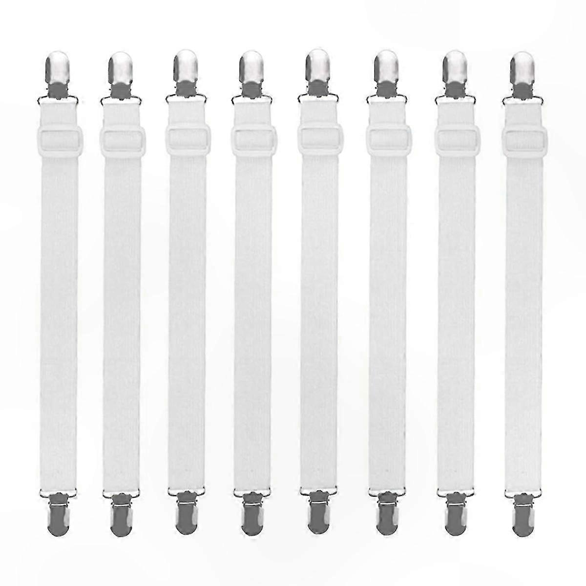 8-Pack Elastic Sheet Clips with Double-Ended Design for Secure Hold and Versatile Use