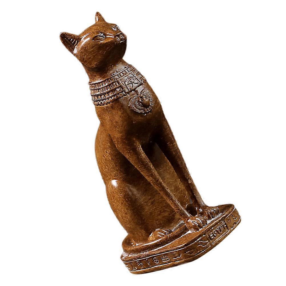 Egyptian Cat Statue Resin Figurine for Decoration with Vintage Charm and Sophistication 7.5 inches