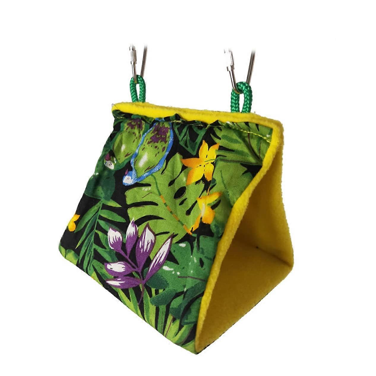 Bird Nest Hammock Parrot Cage Accessory With Tropical Pattern For Small Birds Durable Comfort For Cages Or Indoor Use