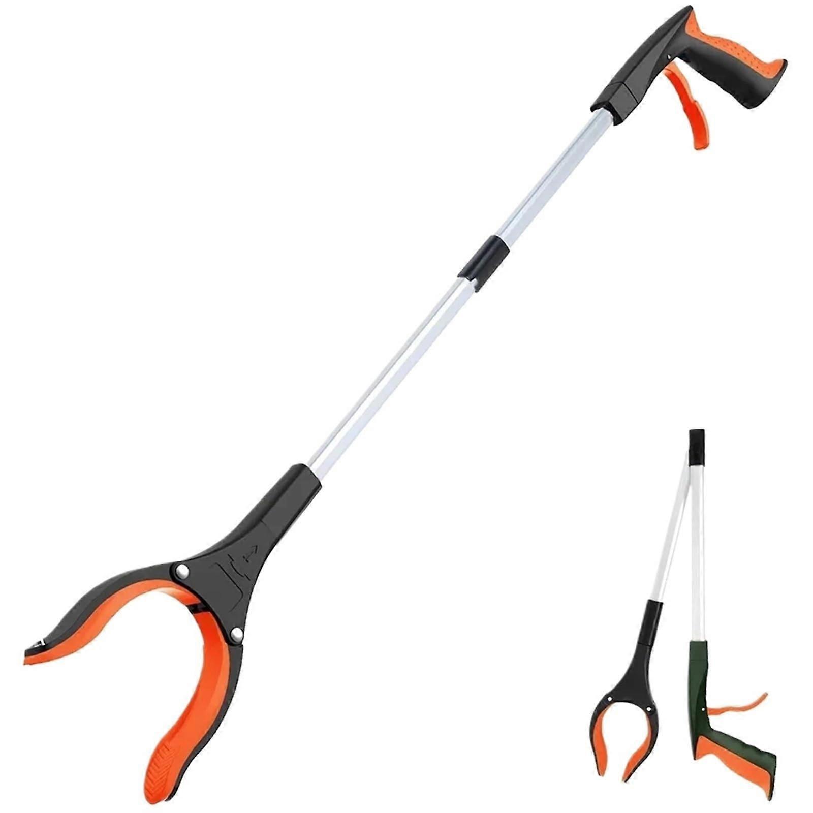 Grabber Reacher Tool 32" Long, Orange Trash Picker, Extended Reach Garbage Picker, Ideal for Seniors and Daily Cleaning
