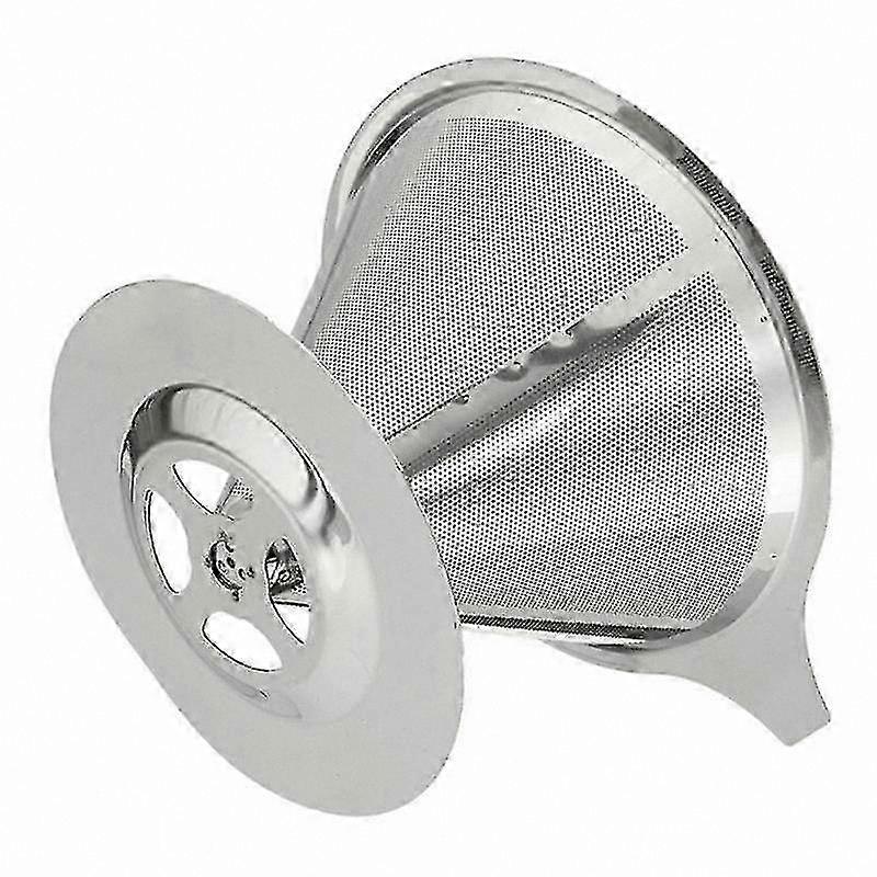 Double Layer Stainless Steel Coffee Filter with Pouring Spout and Mesh Funnel for Soy Milk Brewing Tool