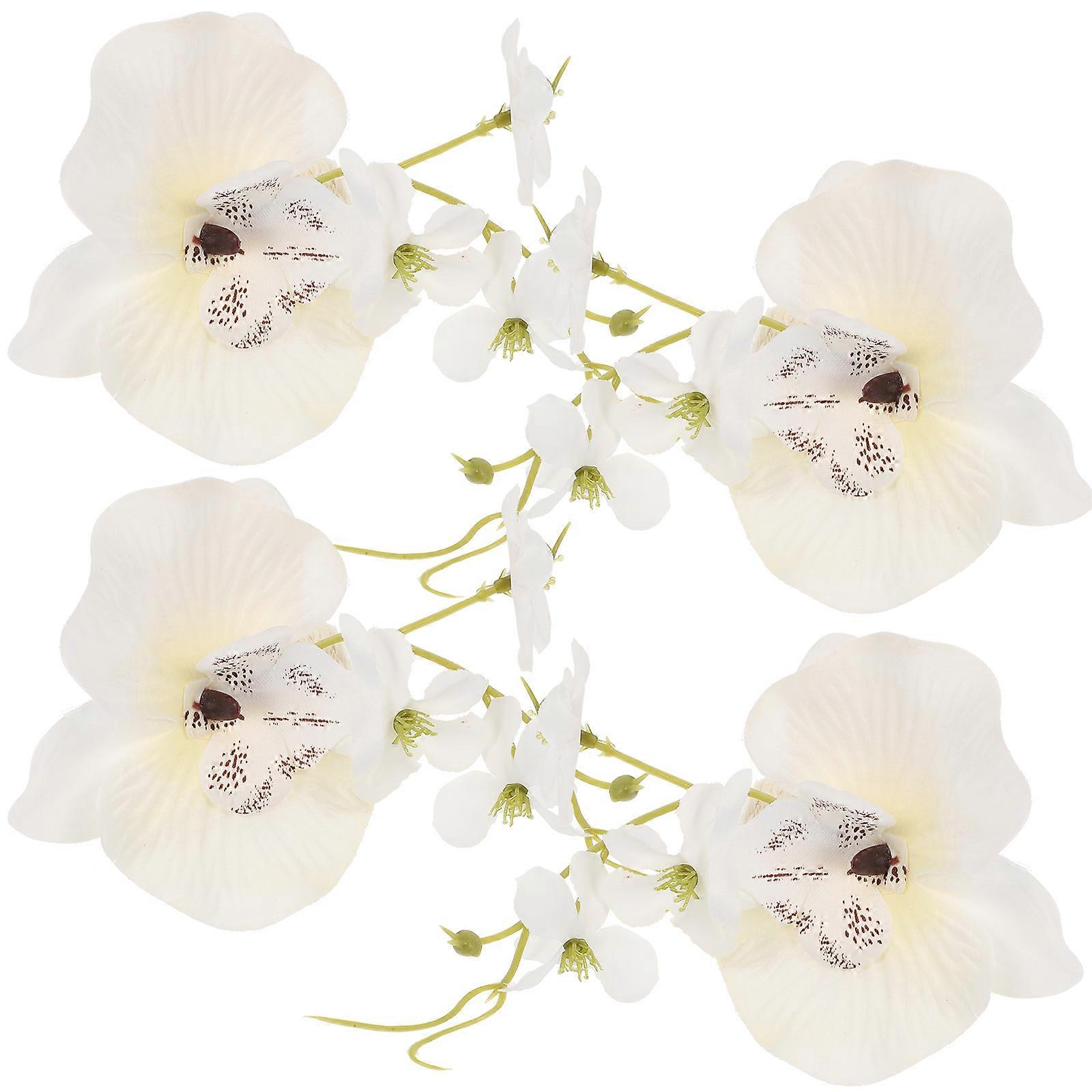 Table Decors 4Pcs White Silk Flower Delicate Serviette Buckle with and Elegant Style