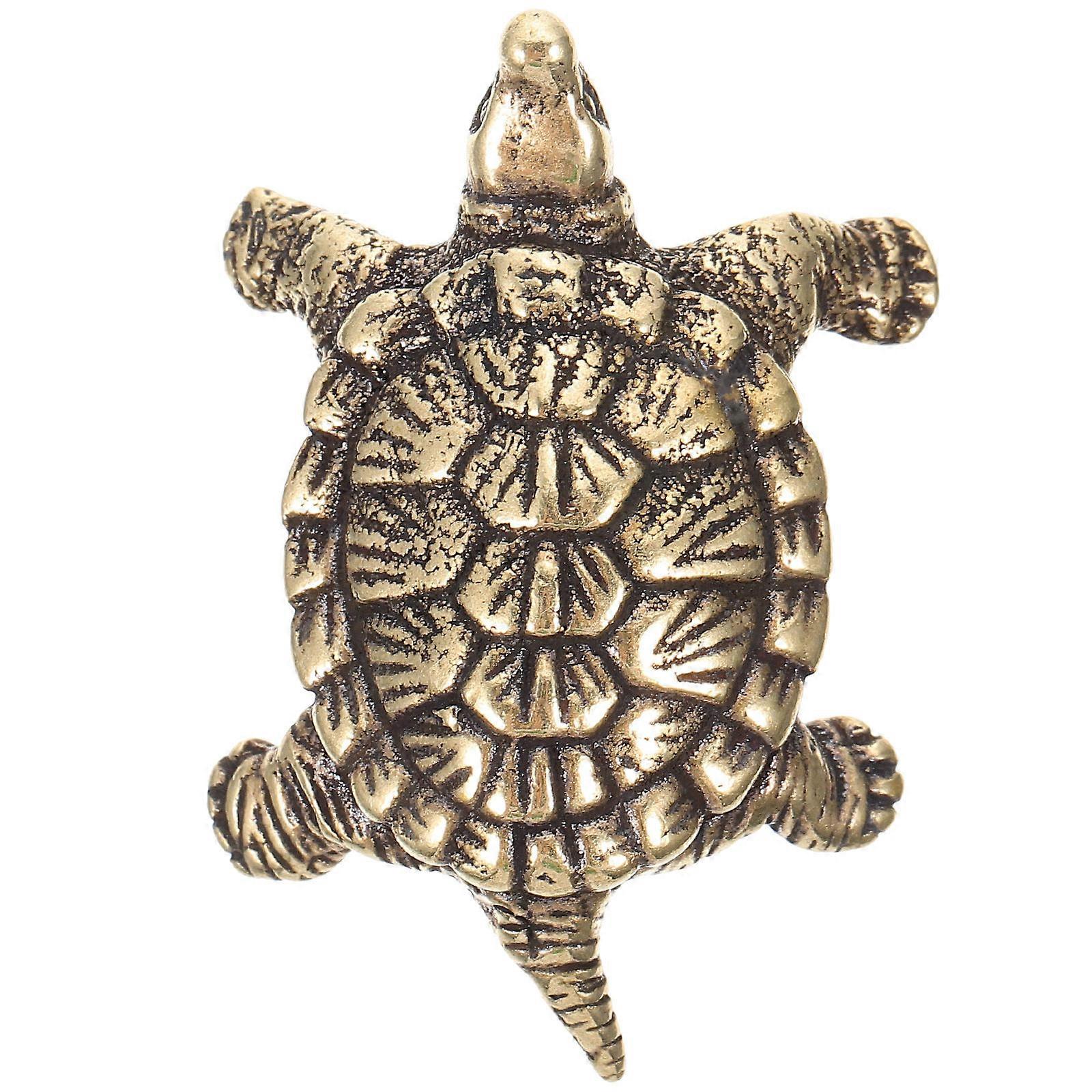 Brass Decorative Objects Retro Tortoise Shape Figurine For Collectors 1Set