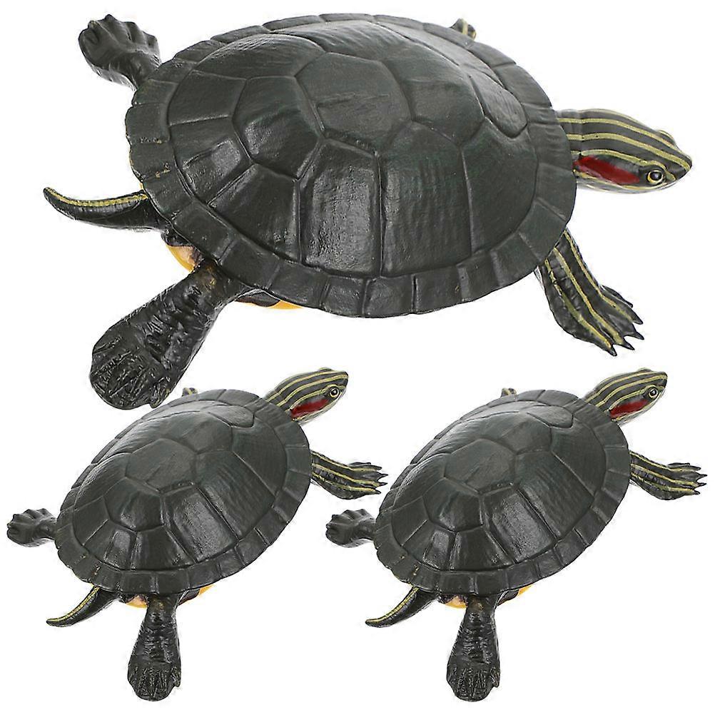 3pcs Realistic Turtle Figurines for Garden Decor & Educational Use