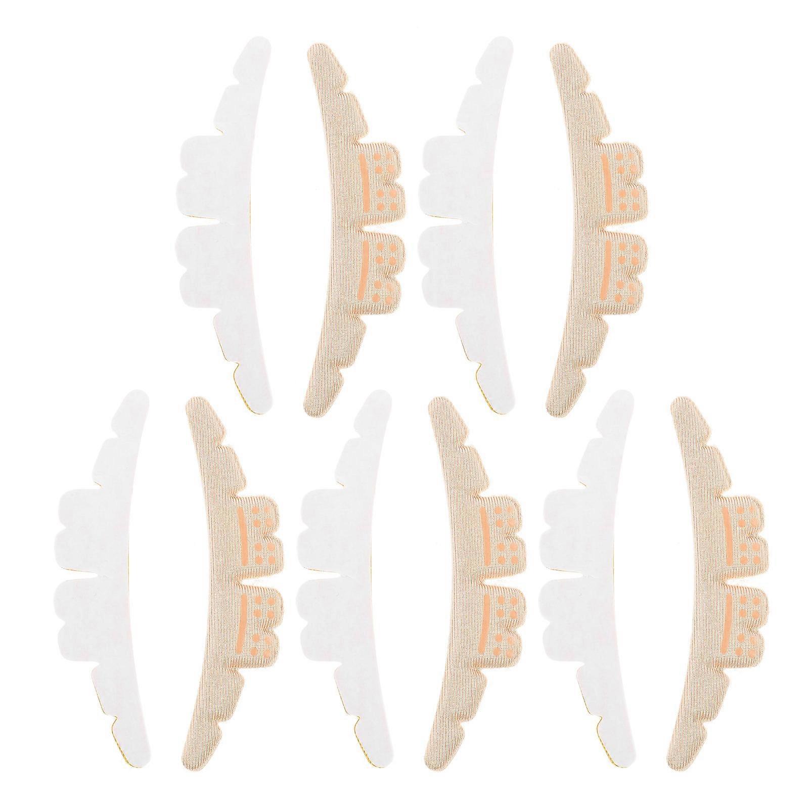 Beige Heel Grips with Cushion Pads for Men and Women Breathable Sponge Absorbing Sweat Lightweight Thin and Protective Use 5 Pairs