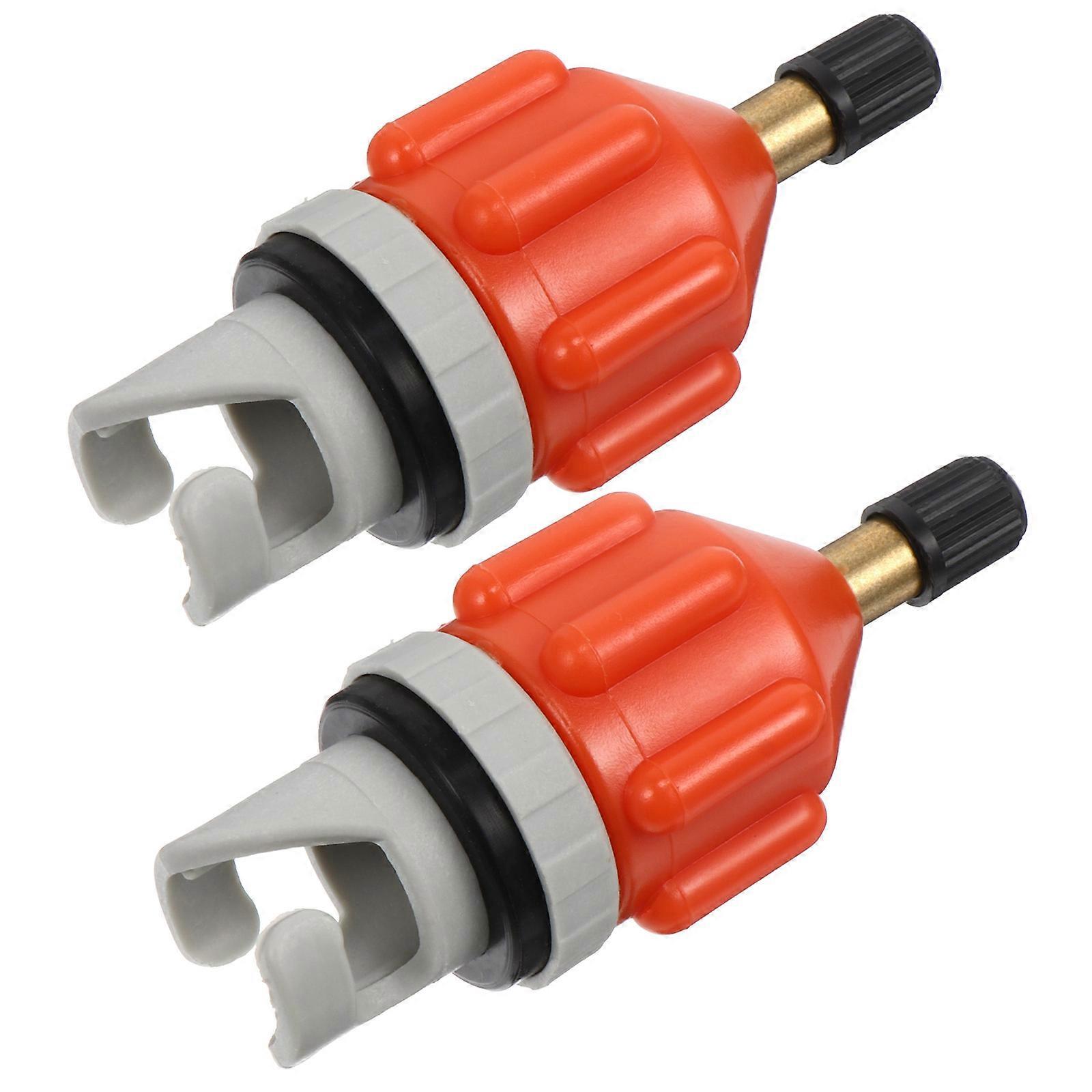 Kayak Valve Adapter For Efficient Inflating In Outdoor Water Sports Activities In Orange 2Pack