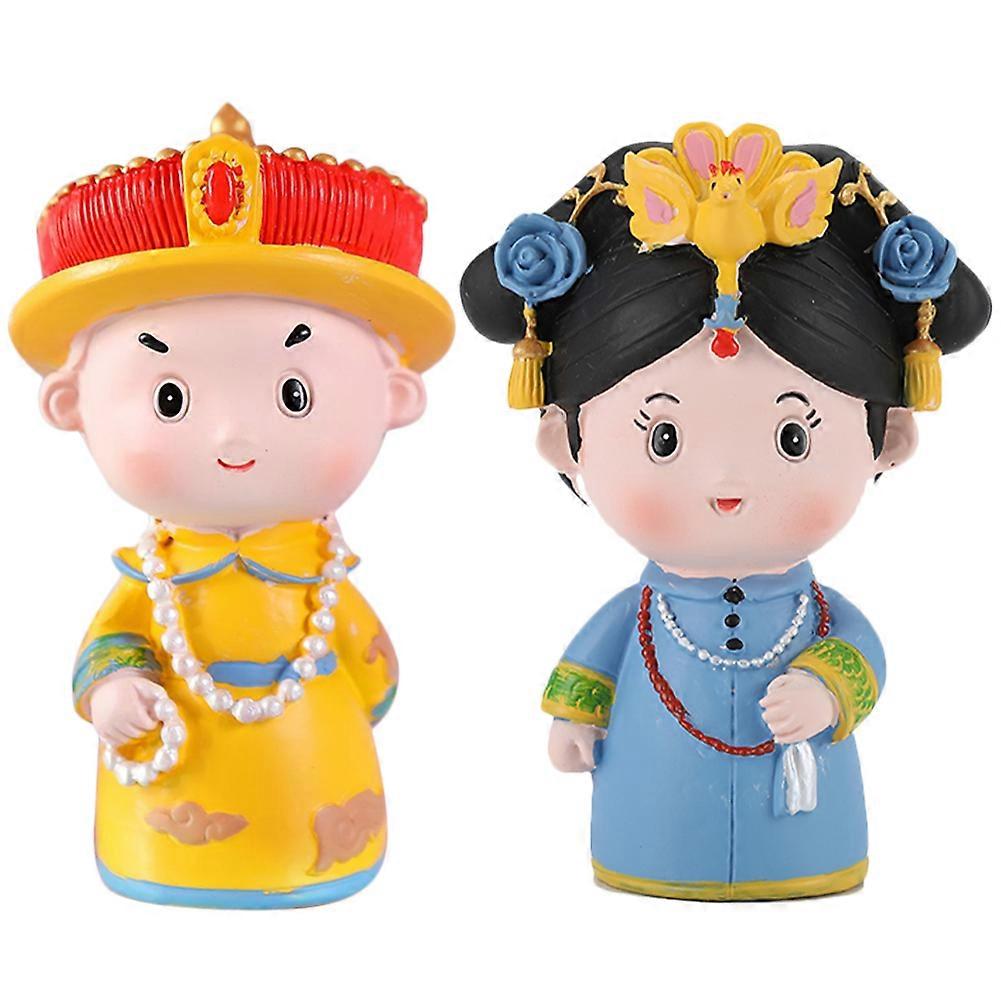 Miniature Statue Home Decor Shelf Decor Assorted Color 7.50X6.00X3.50cm 2Pcs