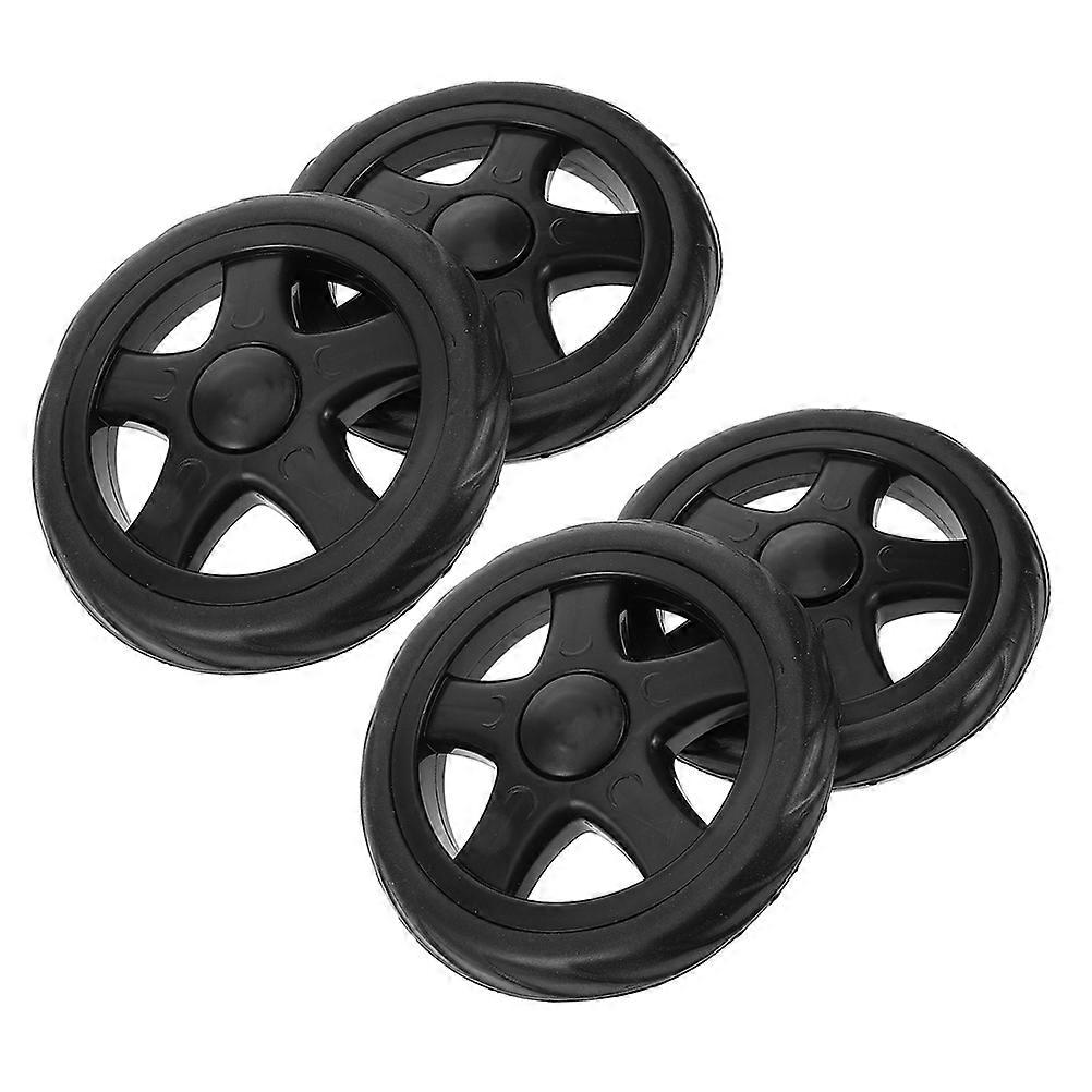 Effortless Stair Climbing 4Pcs Plastic Wheels Replacement For Handpulled Carts Ideal For Adults During Grocery Trips With Black Material