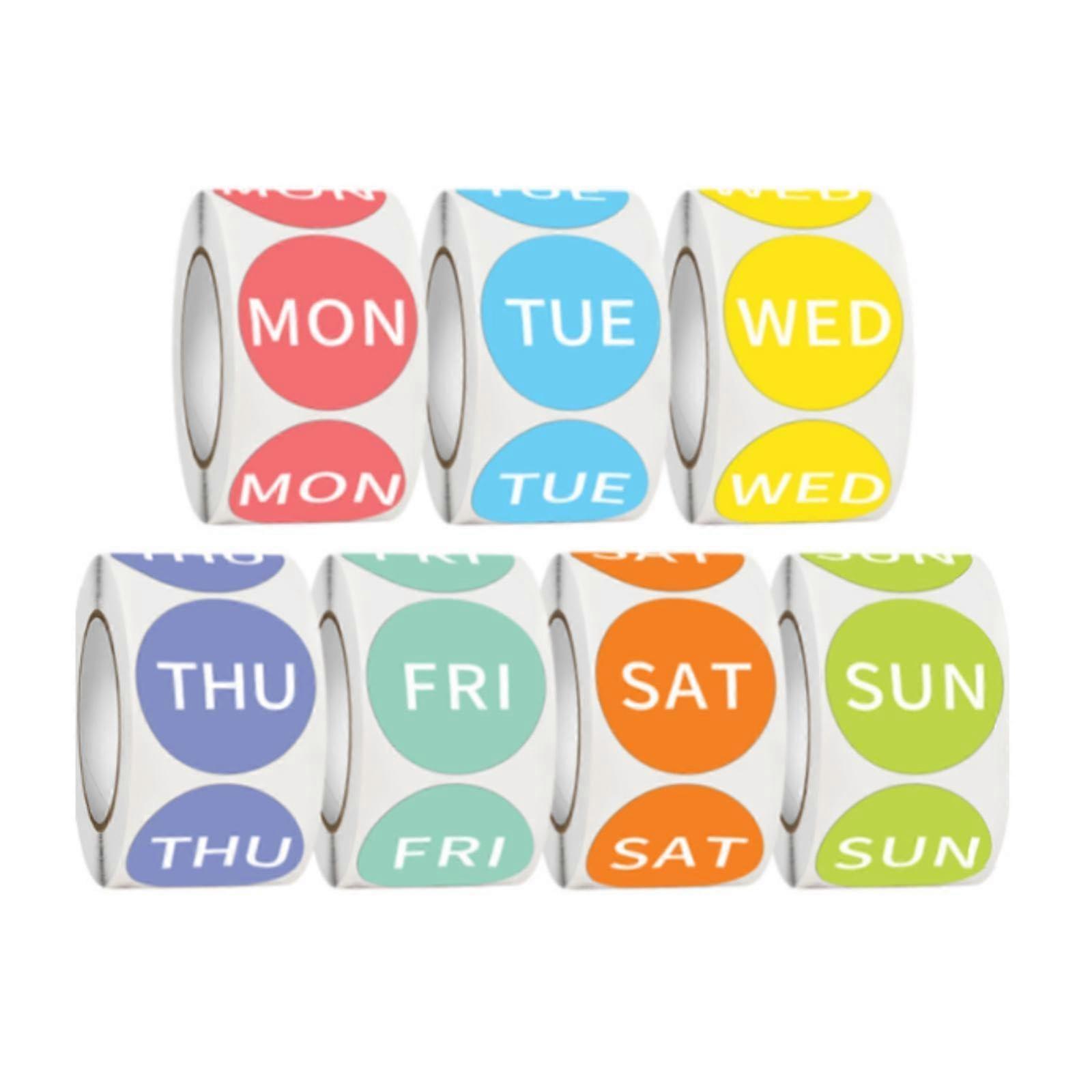 Date Stickers 1 Inch Diameter Multicolor Dot Stickers for Food Labeling and Sticky Expiration Dates in Restaurants