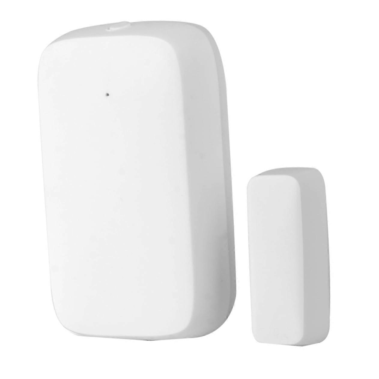 Wireless Magnetic Door Sensor Detector with App Notification - Home Security Alert System, White, Compatible with Smart Devices