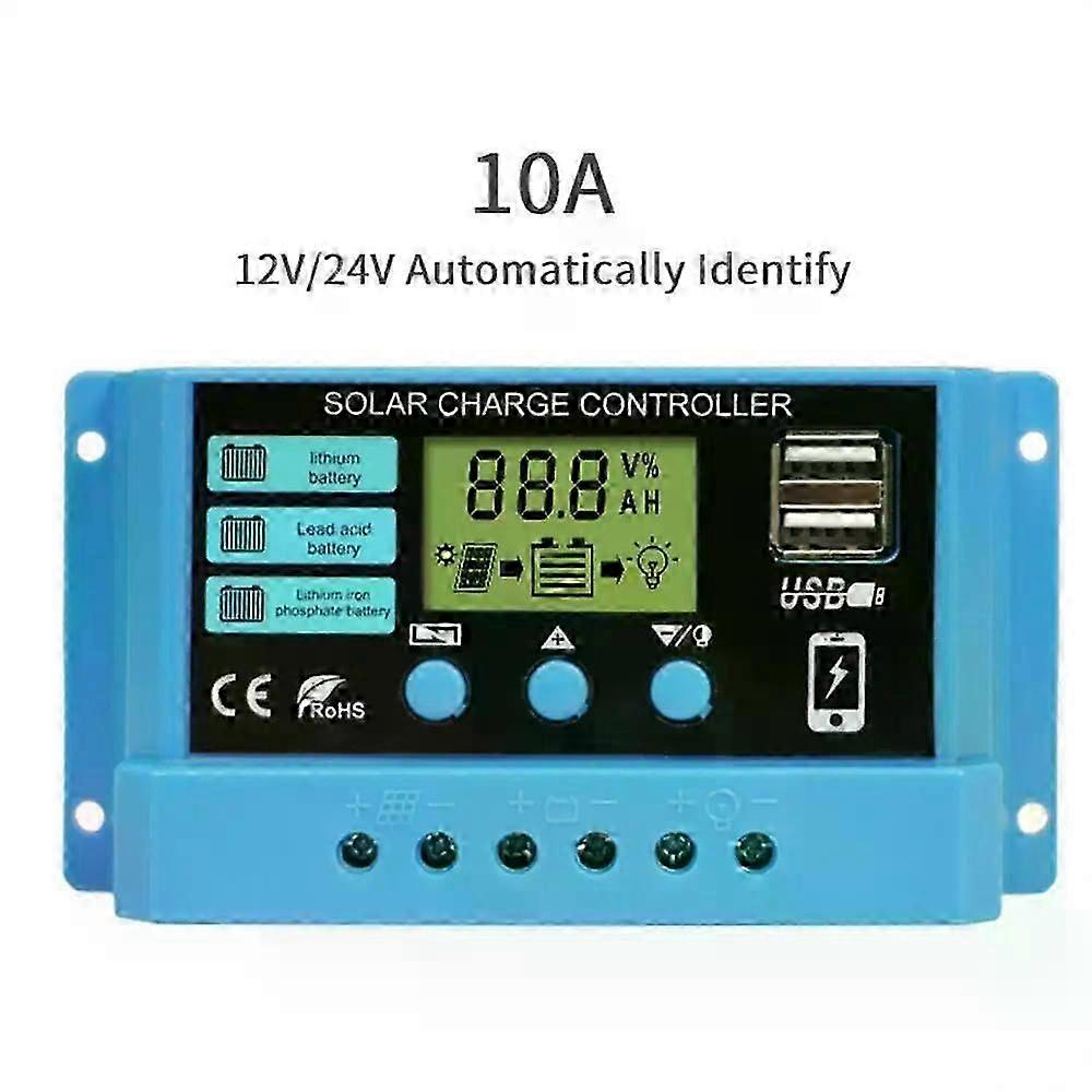 10A 20A 30A 12V 24V MPPT Solar Charge Controller 50VDC PV Regulator Colorful Screen For Lithium Lifepo4 GEL Lead Acid
