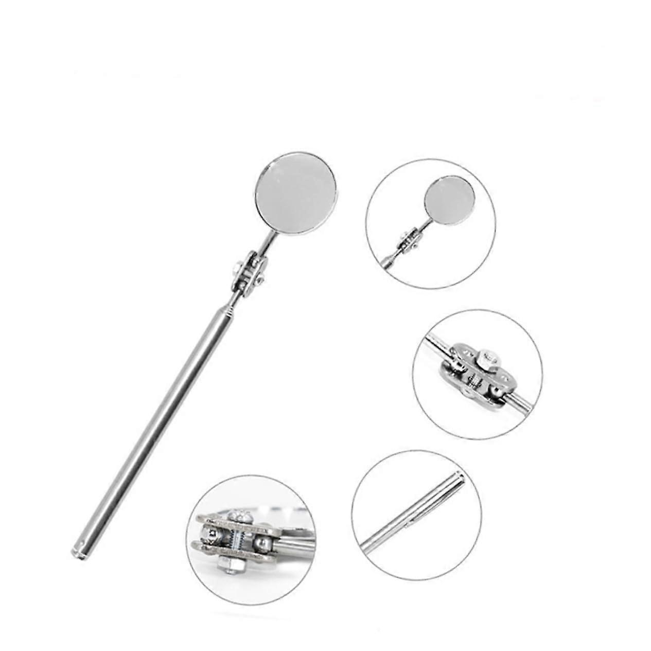 Foldable Inspection Mirror Calibration Monitor - Telescopic Reflector, Silver Finish, Chassis Inspection Tool for Car Welding
