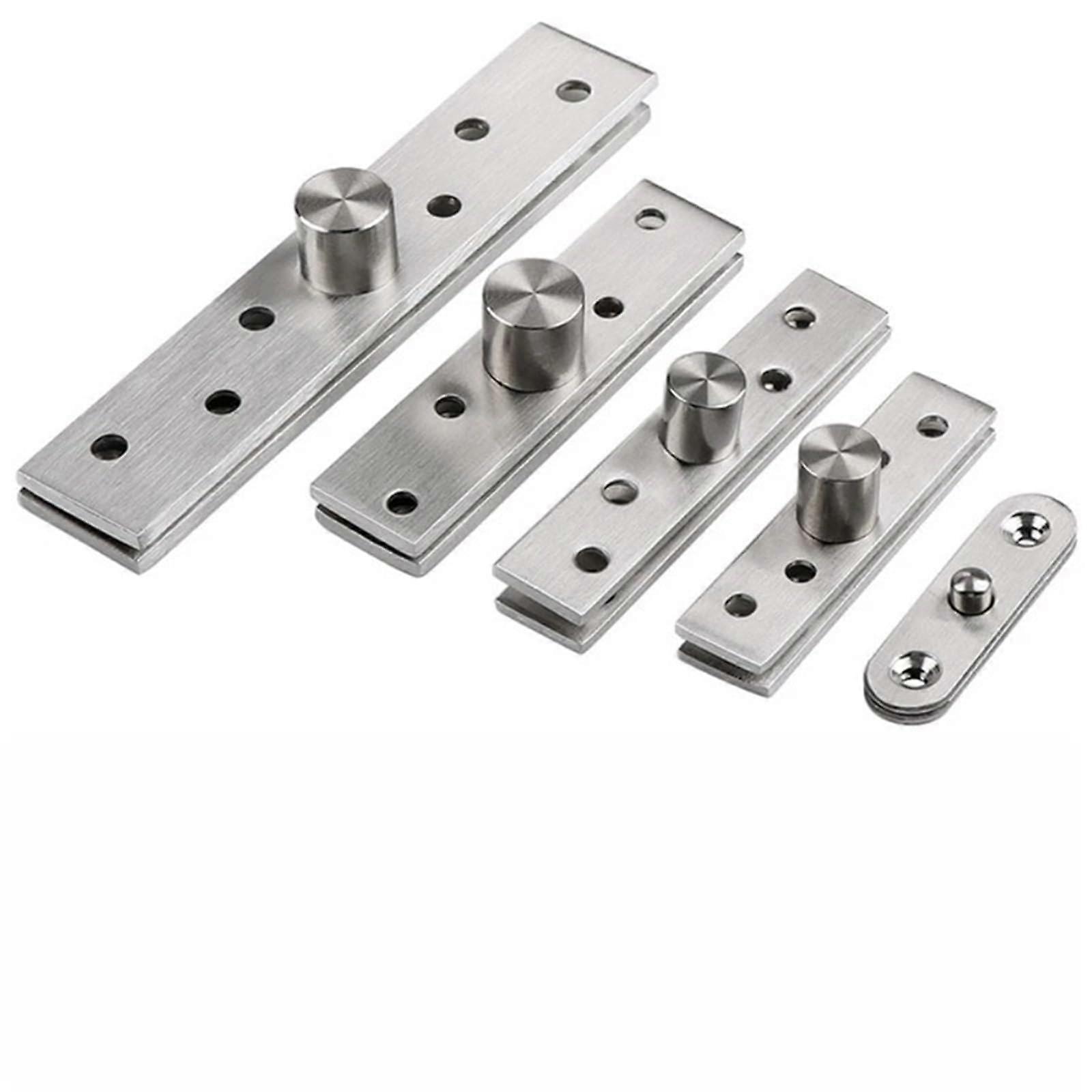 Stainless Steel Hinges 4-Pack, 360-Degree Swivel, Concealed Adjustable Pivot For Cabinets And Wardrobes, 56x15.5x2 mm