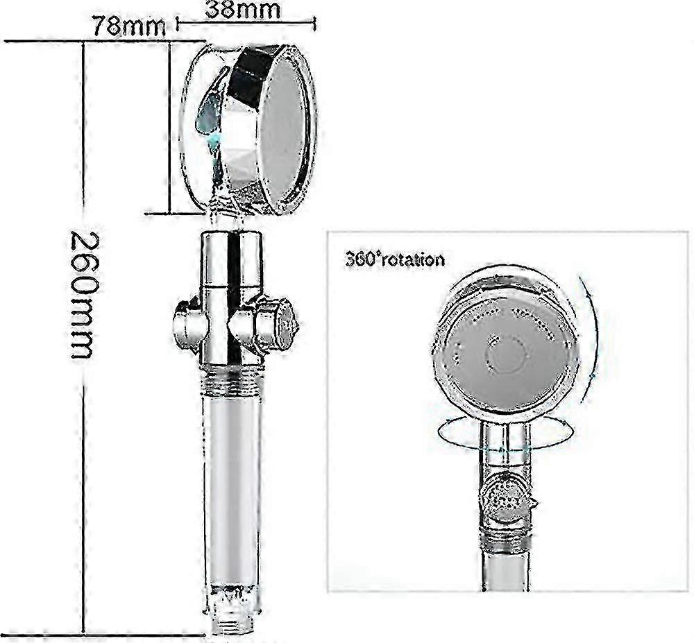 Turbocharged Handheld Shower Head,propeller Driven Shower Heads,high Pressure Water Saving high quality