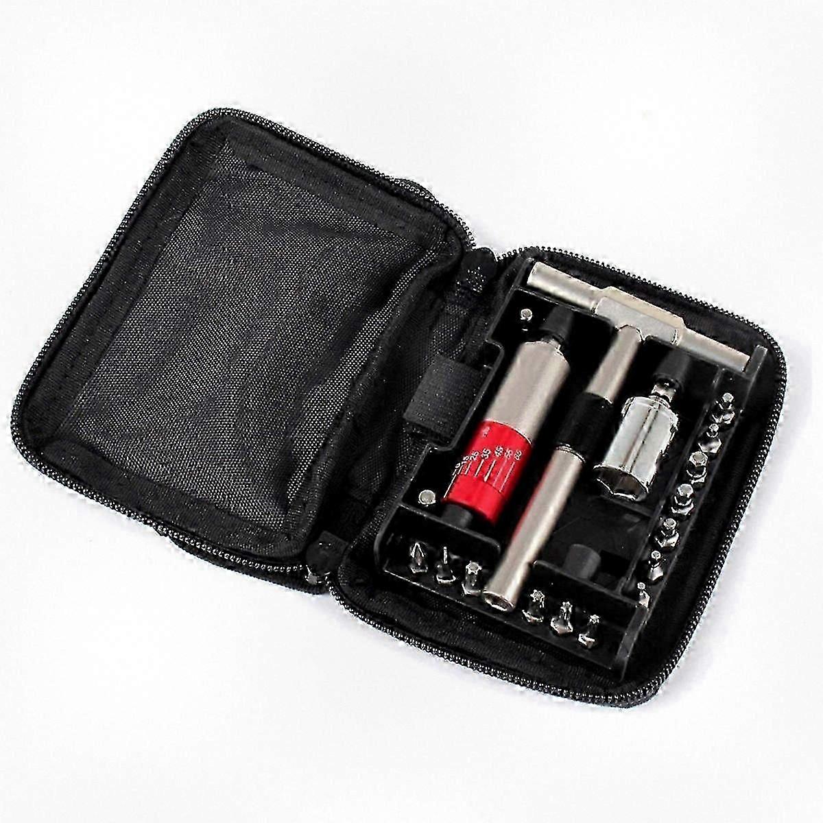 Multifunctional Torque Wrench Set with Locking Ratchet and Socket Adapters for Various Bits