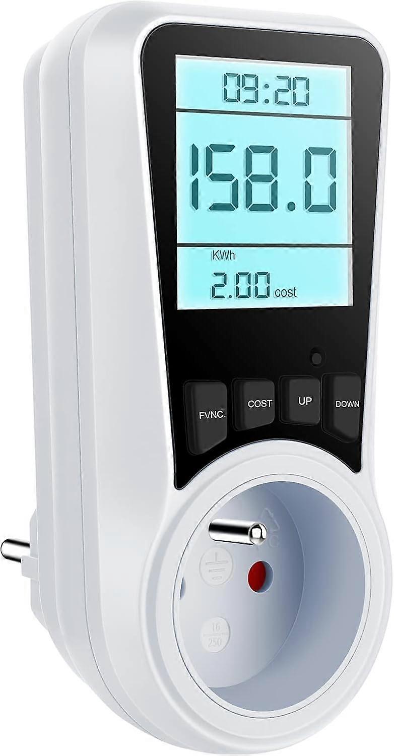 Energy meter with wattmeter socket  power consumption in 7 monitoring modes  maximum 3680 W
