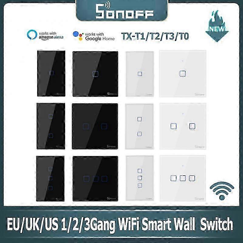 SONOFF Interruptor EU/UK/US 1/2/3Gang Smart WiFi Switch Wall Touch Switch