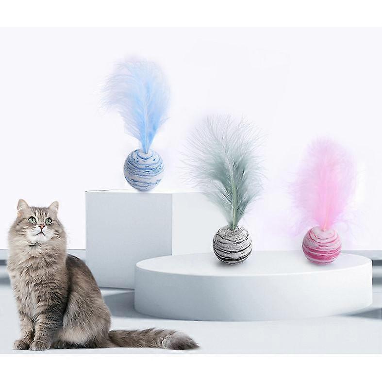 12 Interactive Cat Toy Balls with Feathers: Fun and Entertainment for Your Cats