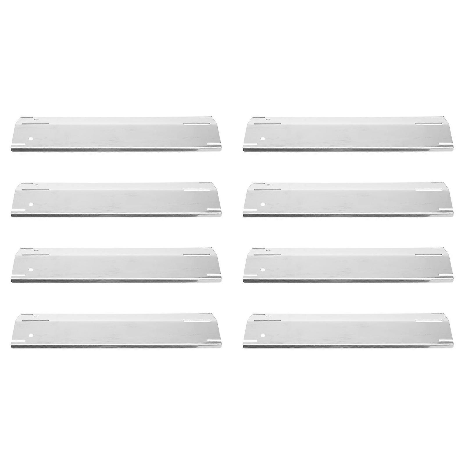 8pcs Stainless Steel Grill Heat Plates Non Stick Surface BBQ Heat Shields for Even Cooking, Durable Replacement Parts for Gas Grills, Easy to Clean