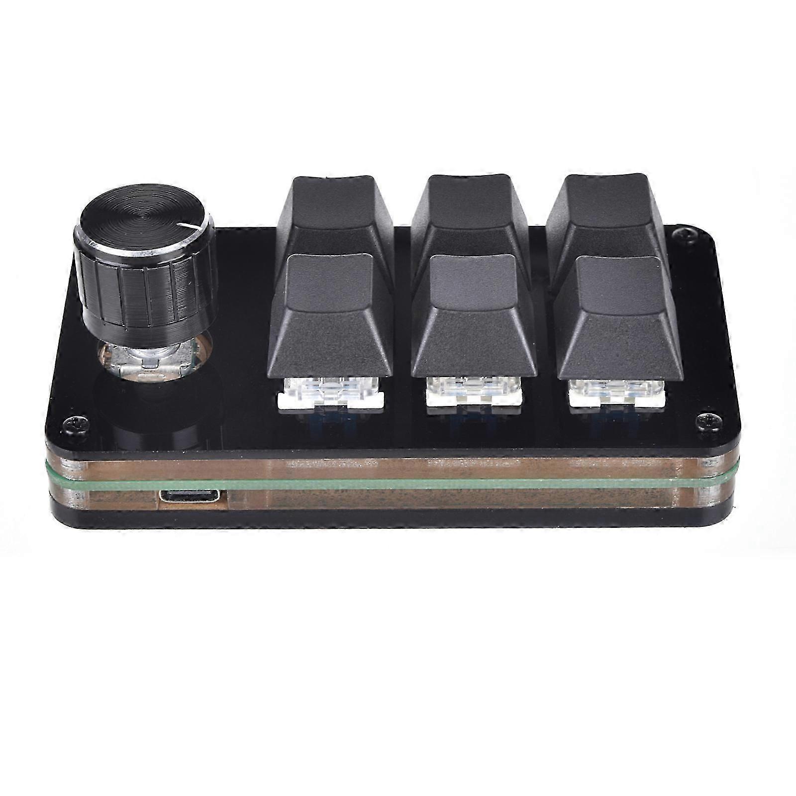 Macro Mechanical Keyboard 6 Keys Mini Keyboard with 1 Knob Design Professional