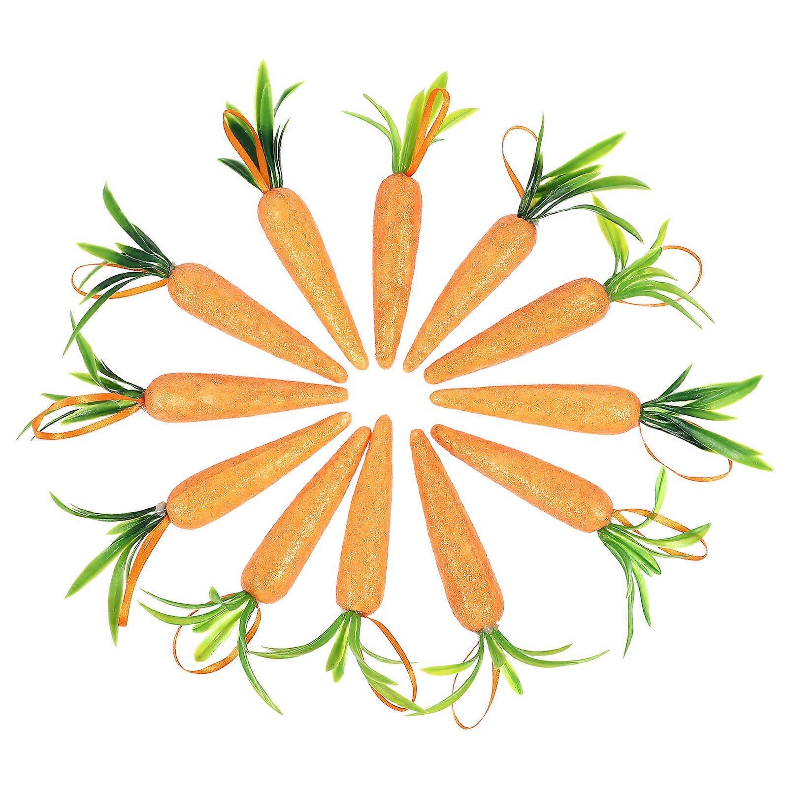 Chic Carrots Prop for Easter Decor with Excellent Workmanship Foams Material Multi Color 12Pcs