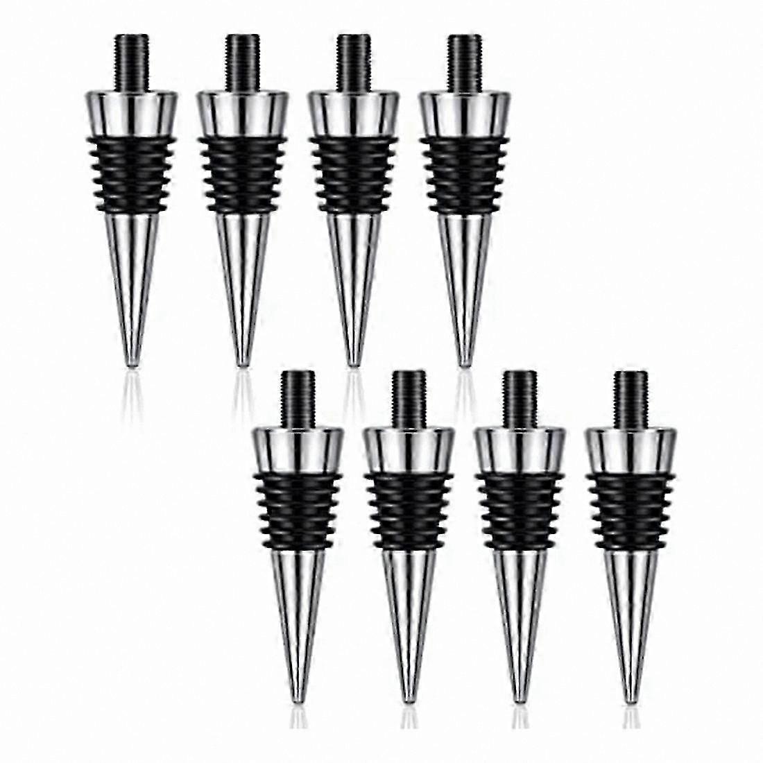 8-Piece Reusable Wine Bottle Stopper Set - Metal Cork Design with Hardware Inserts for Weddings and Events
