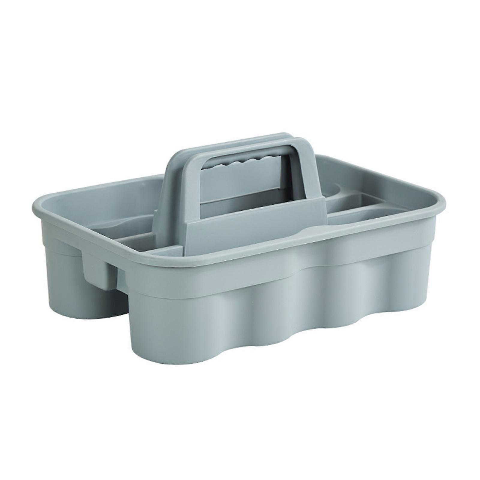 Sturdy Plastic Storage Bin Ergonomic Handle and Divideds Compartments for Garage Tool Organization Multicolor