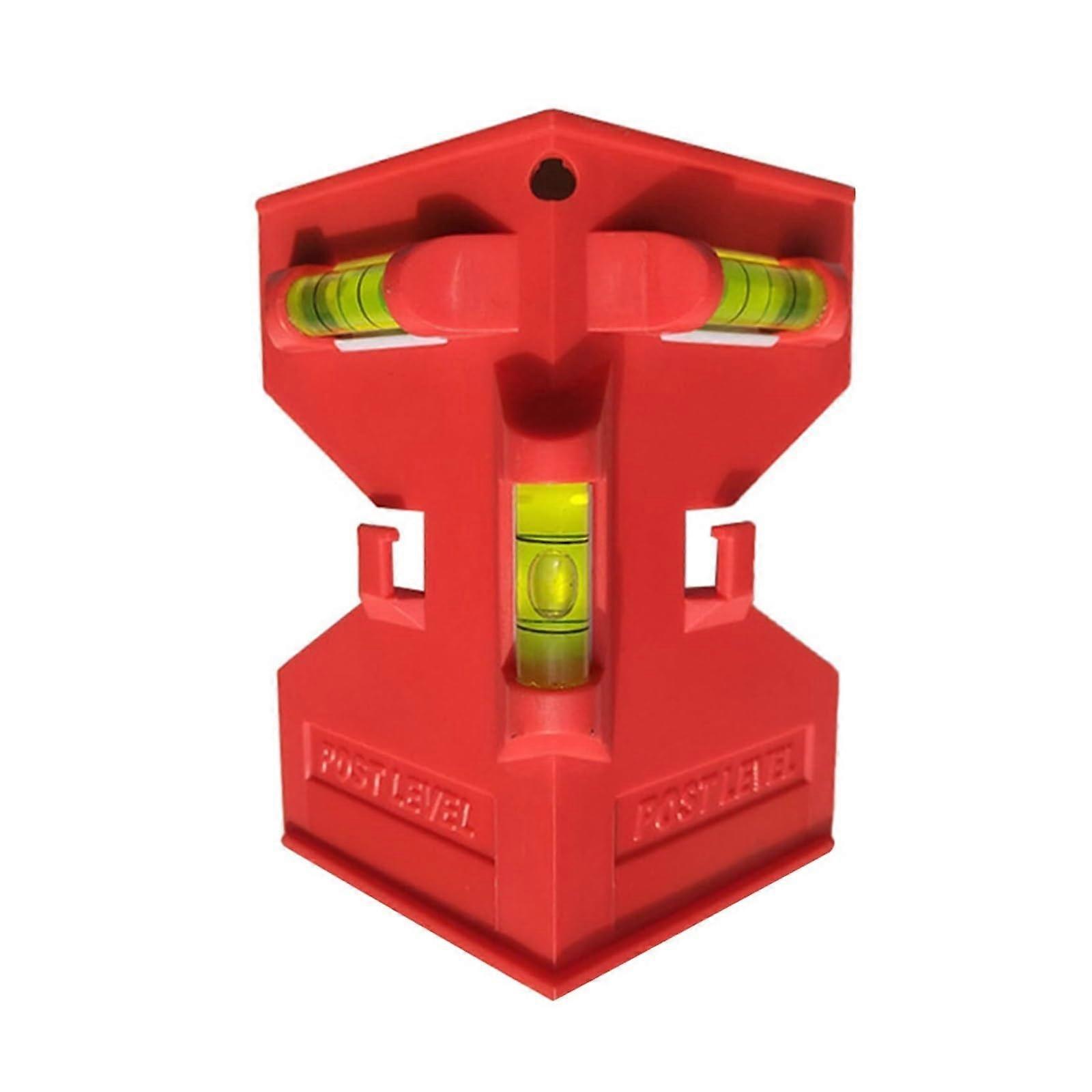 125mm Plastic Post Level With 3 Bubble Vials And Elastic Loop Spirit Level Tool For Pipes And Posts DIY Projects