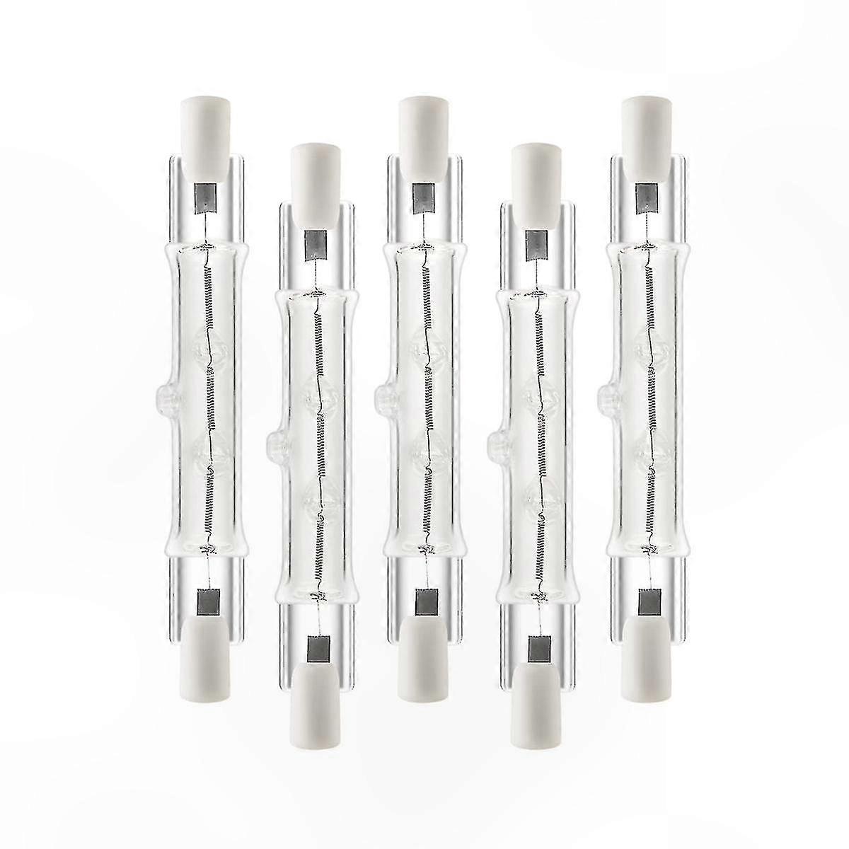 Dimmable 5-Pack R7s 118mm 300W 230V Linear Halogen Bulbs for Construction Use