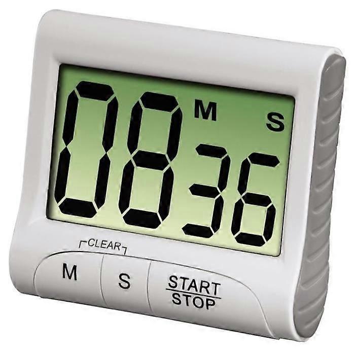 Kitchen Timer - Digital Furniture - White - LCD Display - Magnetic Base - Dimensions 8x7x3 cm