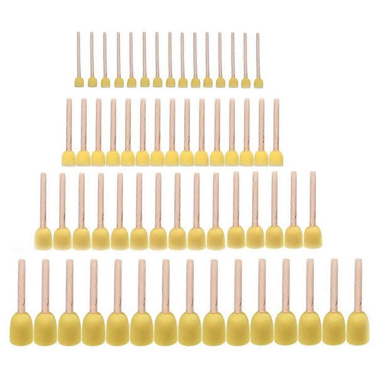 60 Pieces of Round Paint Foam Sponge Brush Set Painting Tools, Brush Set, Suitable for Children Han