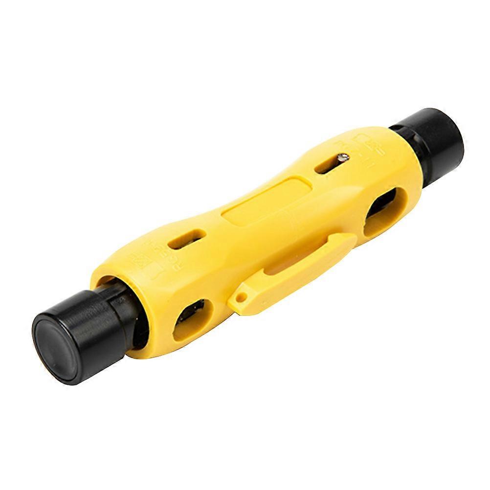 Yellow Coaxial Cable Stripper with Builtin Spring for Easy Stripping and Cable Installation Use 7.5 x 3.2 inches