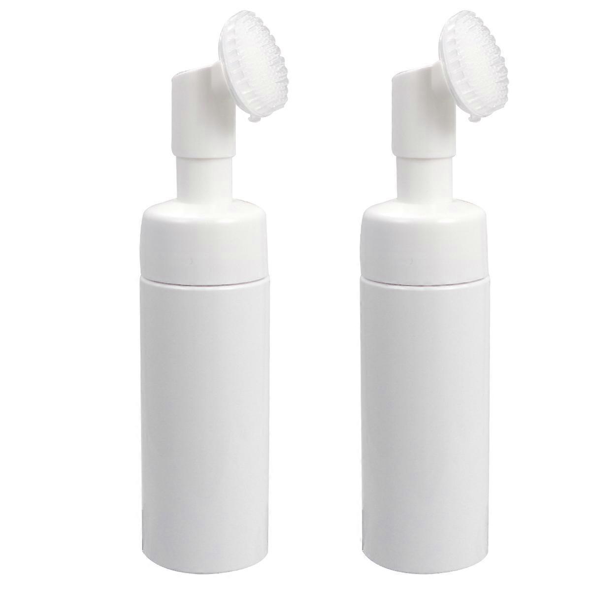 Portable Cosmetics Bottle with Brush Head for Travel Use Made of Plastic 150ml White