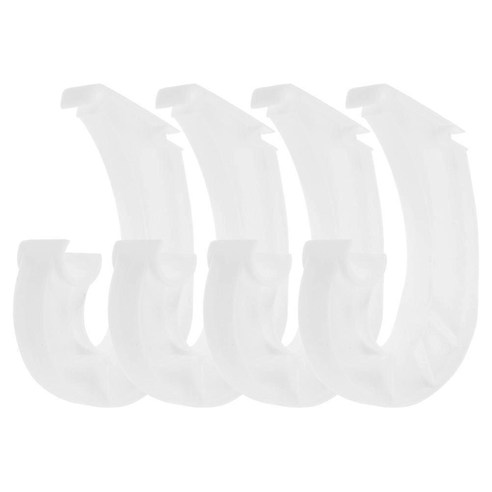 White Plastic Closet Rod Support JShaped for Hanging Use Sturdy and Space Efficient 4 Pieces